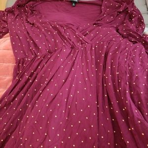 Long sleeve polka dot dress